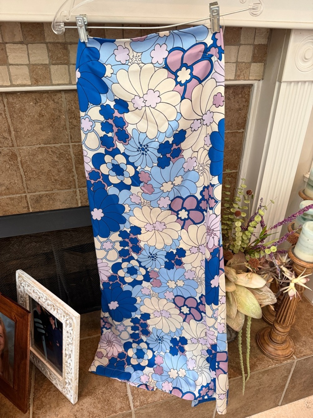 NWT ZARA floral strapless dress blue, pink/lavender, cream, black Sz XS